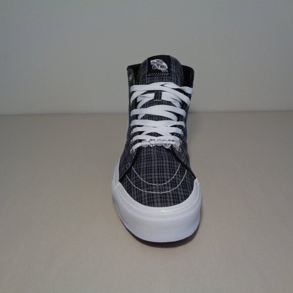 Vans Size 12 M Sk8-Hi TAPERED Black Plaid Canvas Sneakers New Women's Shoes - Picture 6 of 15